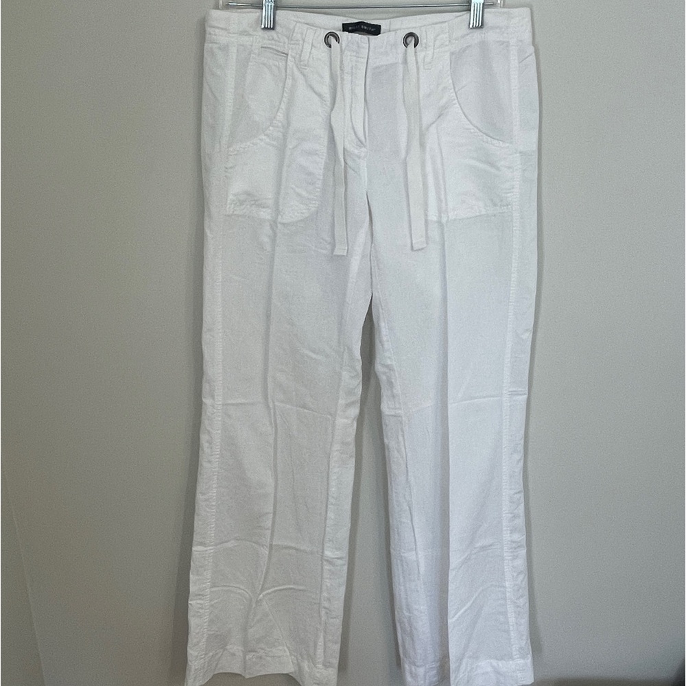 Willi Smith Linen Blend Wide Leg Women’s Pants White Sz 6